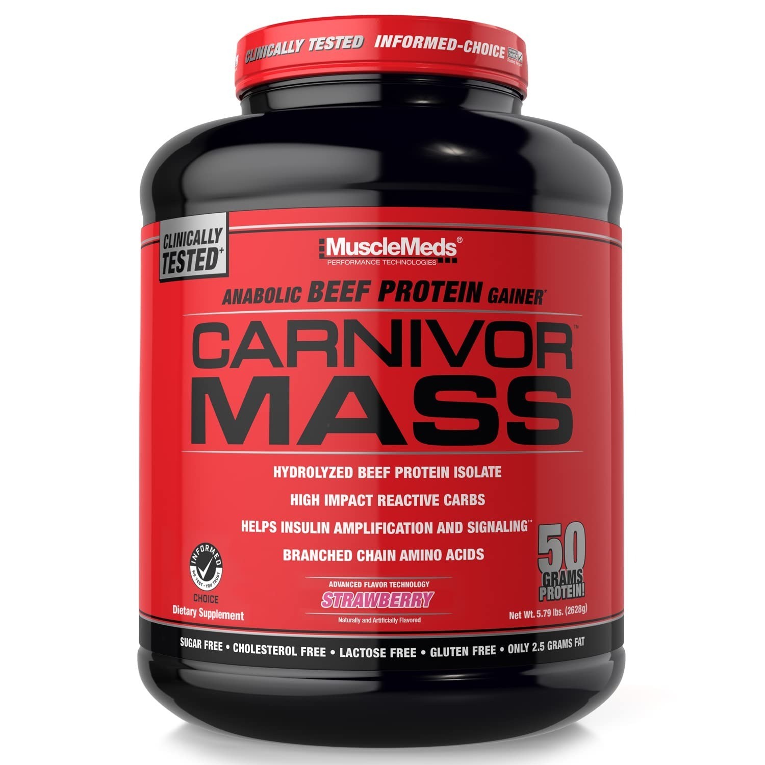 CARNIVOR Mass Gainer Beef Protein Isolate Shake 50g Protein 125g Carbs