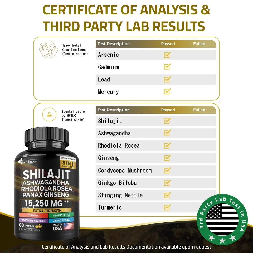 Shilajit Multivitamin (Turmeric, Ashwagandha, Ginger, Cordyceps Mushrooms) – US.