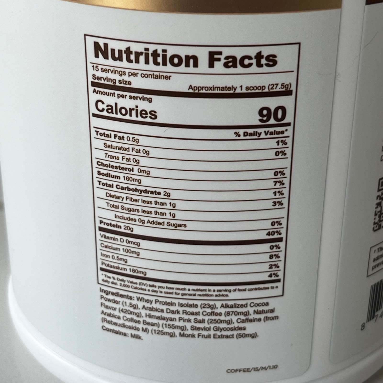 Transparent Labs Protein Coffee Grass-Fed 15 Srv Mocha 13.6 oz