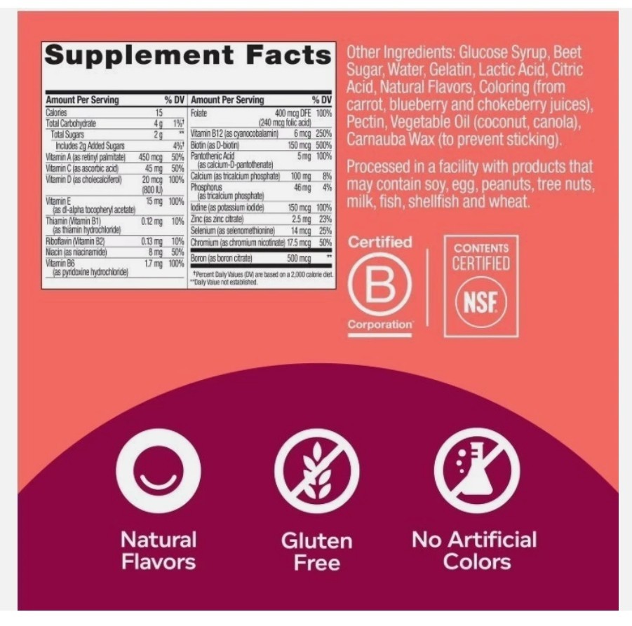 OLLY Women’s Health & Immune Support Multivitamin Gummies, 200 ct.