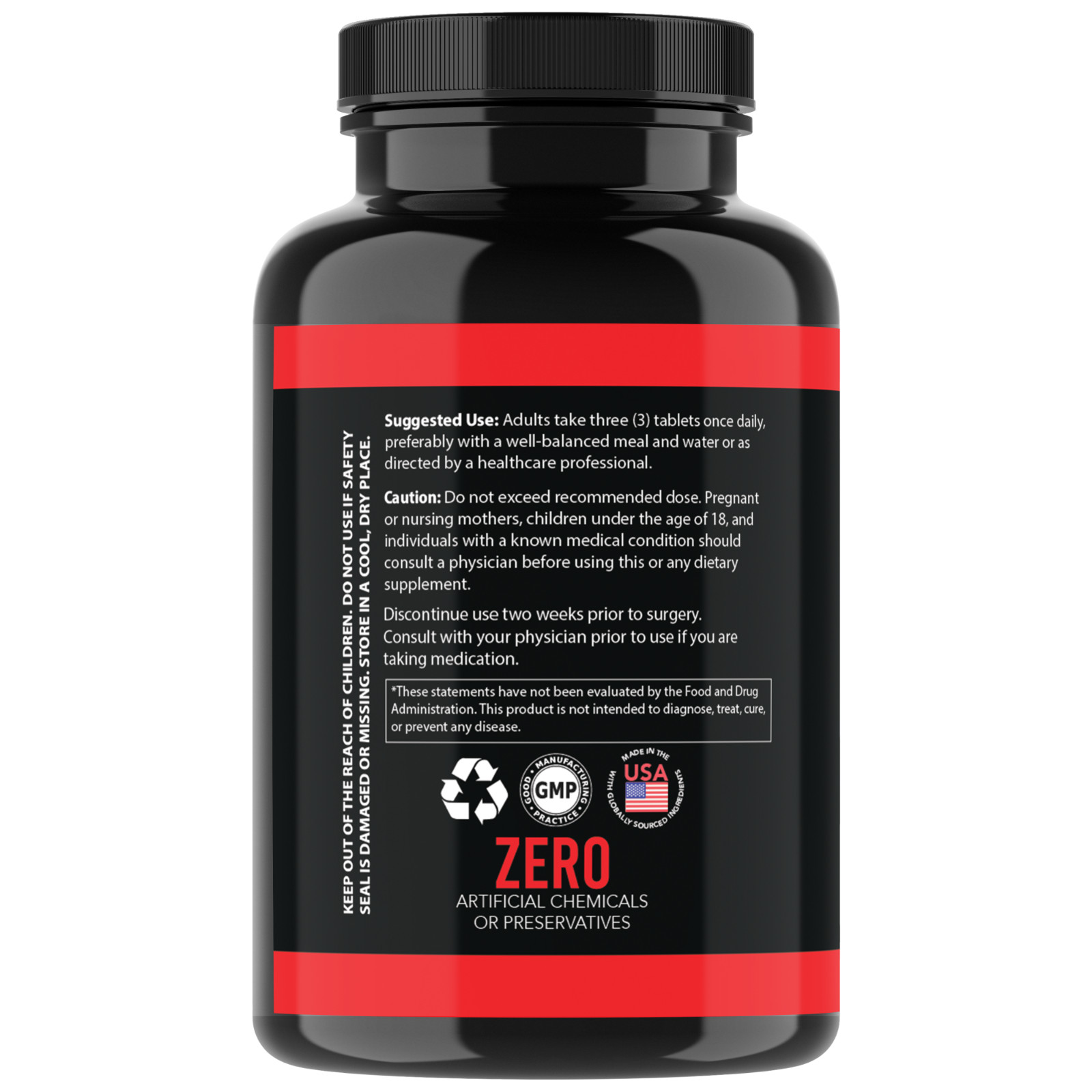 Angry Supplements Monster Test Red Label Mens Test Booster Male Vitality 90ct