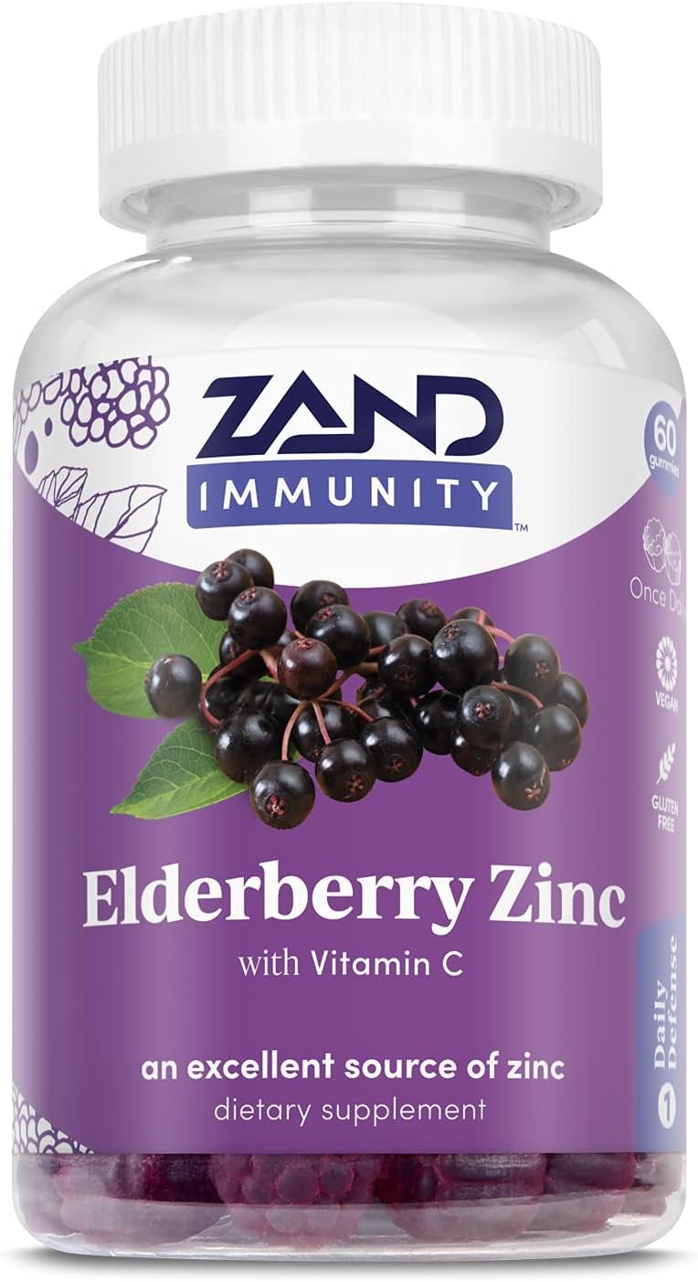 Elderberry Zinc & Vitamin C Gummies for Immune System Support (60ct)