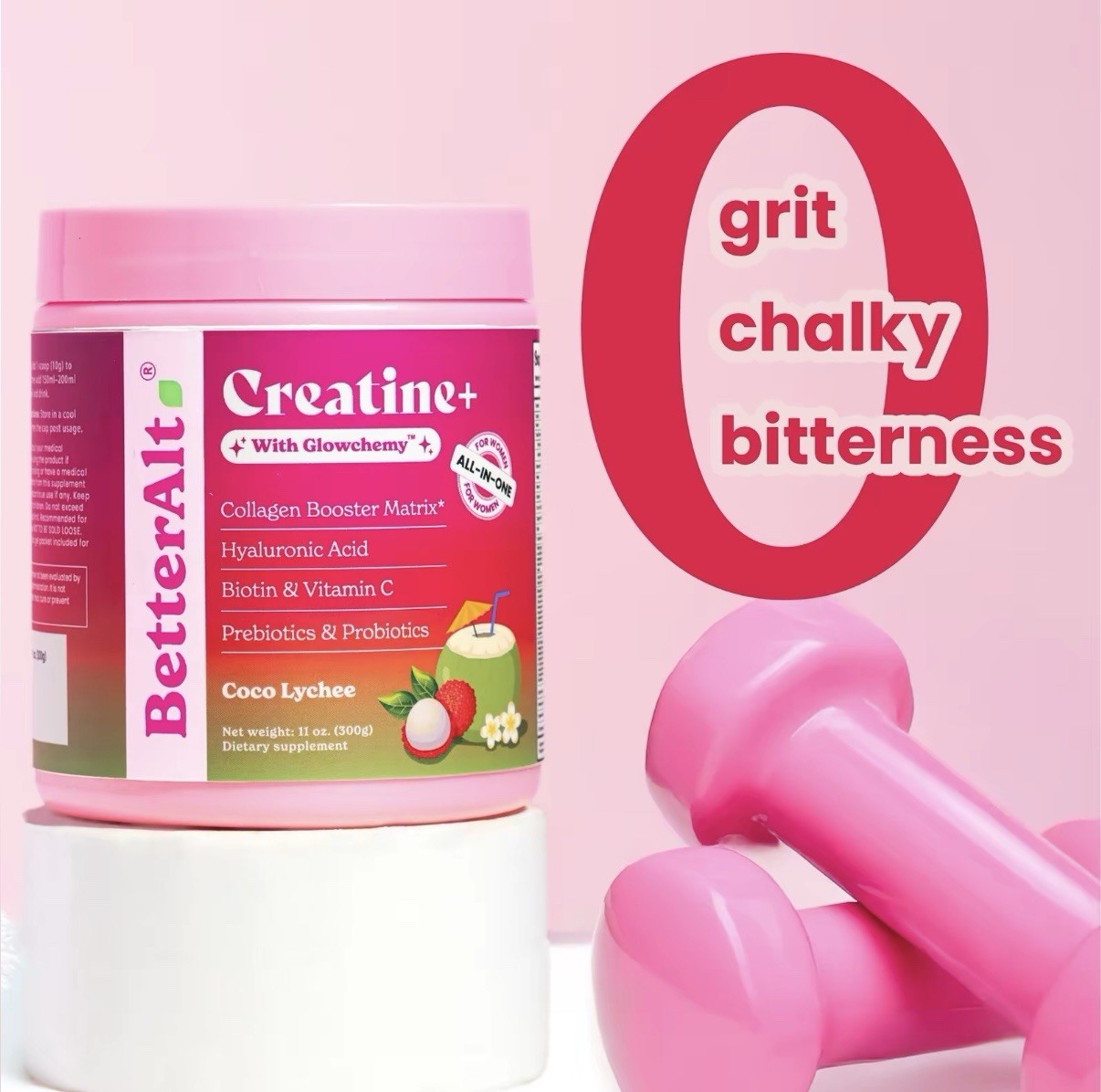 BetterAlt Women’s Creatine With Glowchemy Mango Passion Flavor 11oz