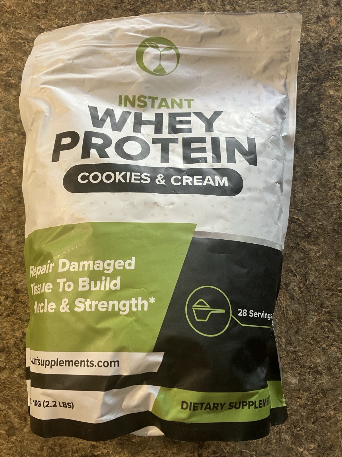 Instant Whey Protein Powder Cookies & Cream, 2.2 lbs 28 servings 2/26 ( X2)