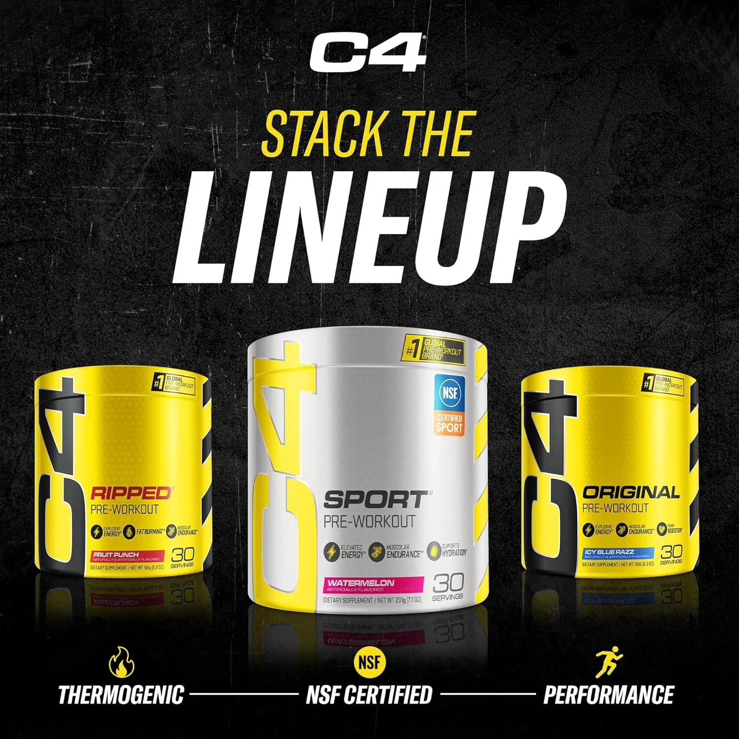 C4 Original Pre-Workout Powder, Frozen Bombsicle, 30 Servings