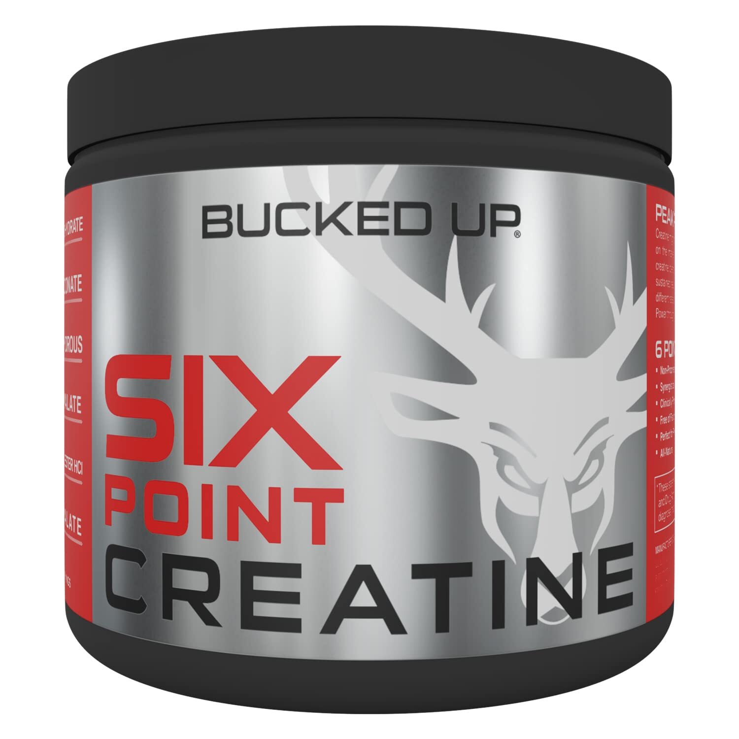 GetBuckedUp Creatine Blend Unflavored 6oz 6 Types Supports Pre and Post Workout