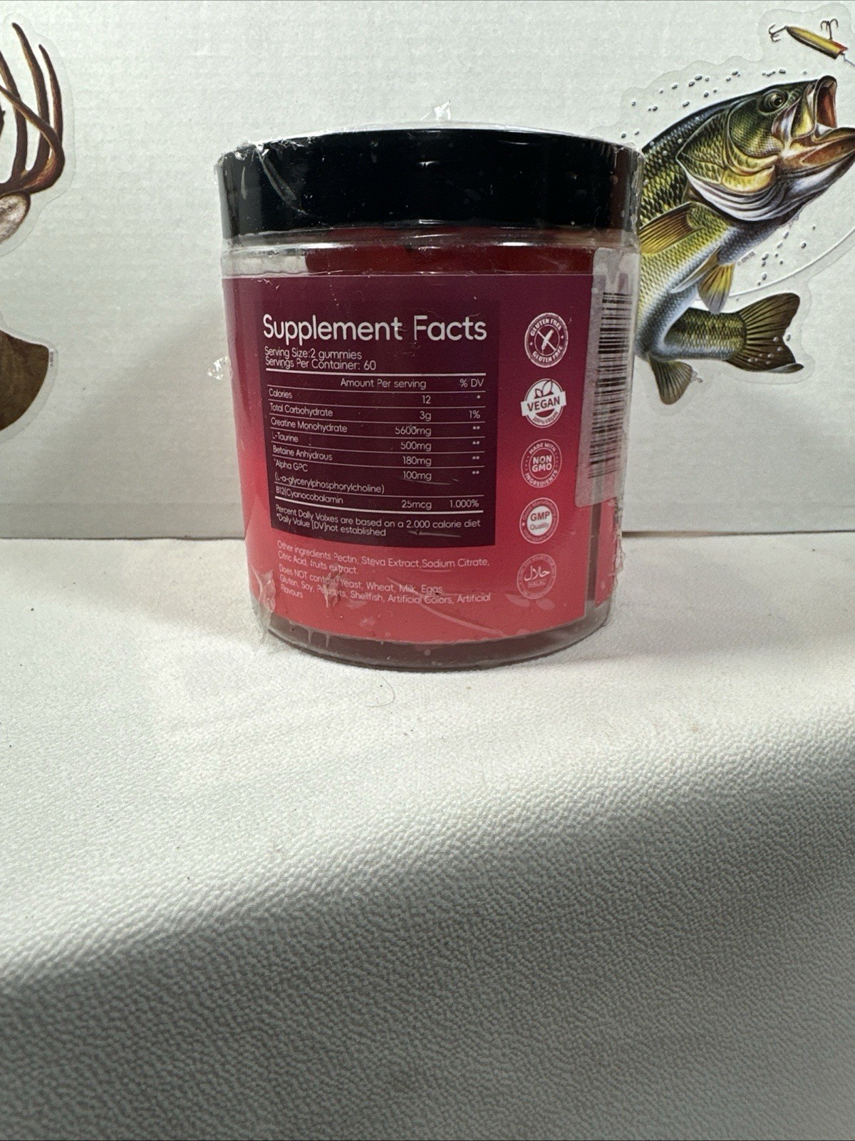Creatine Monohydrate 120 Gummies Strawberry 5600mg Per Serving Vegan-Sugar Free