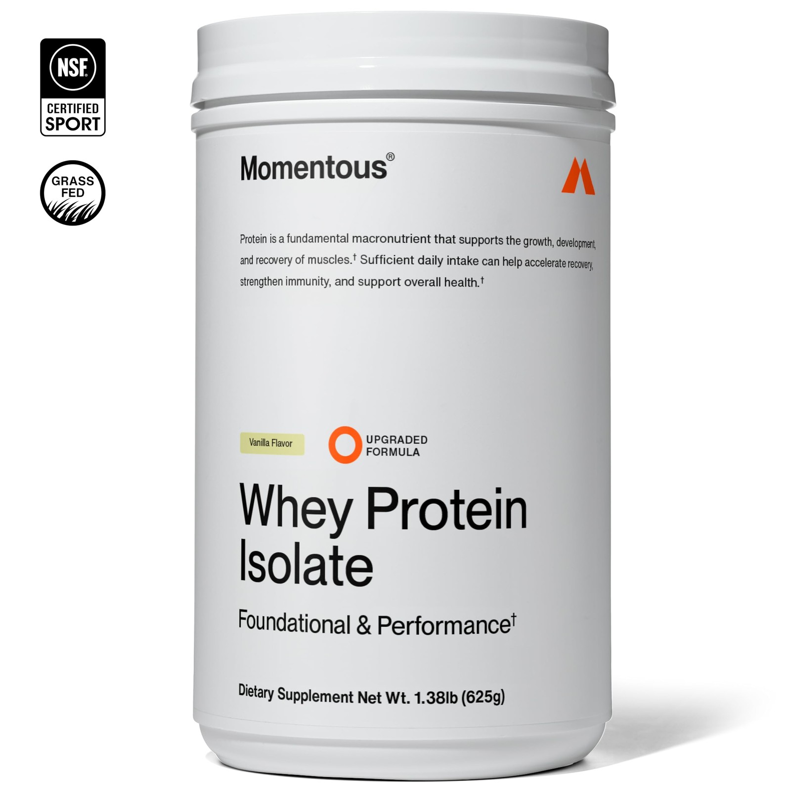 Vanilla Whey Protein Powder 1.4 lbs Grass Fed Muscle Building Supplement