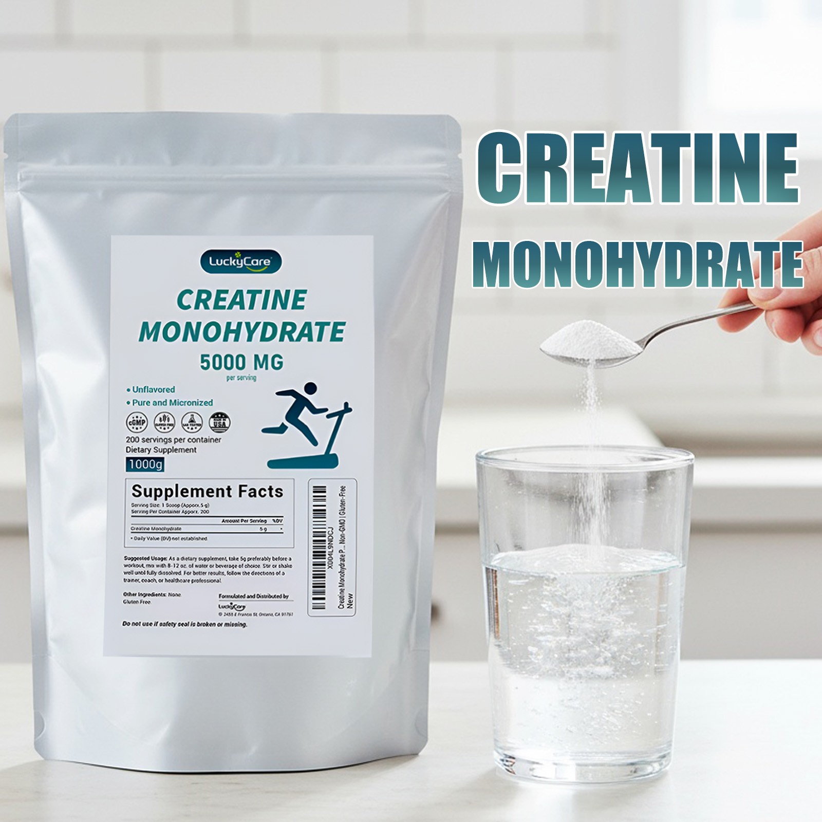 Pure Creatine Monohydrate Powder Pure Crea5000mg Per Serving Micronized Creatine