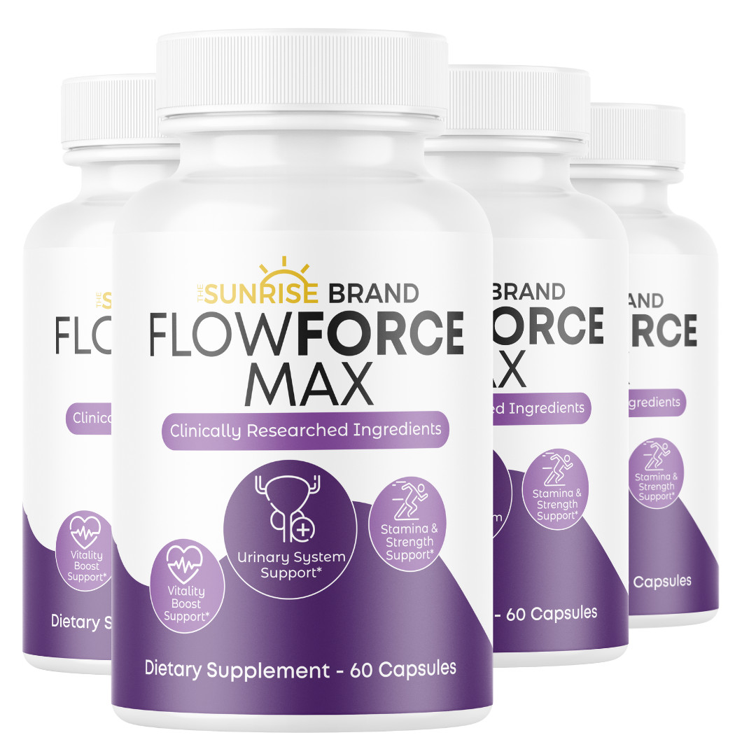 Flow Force Max – Vegan, Male Vitality Supplement Pills – 4 Bottles 240 Capsules