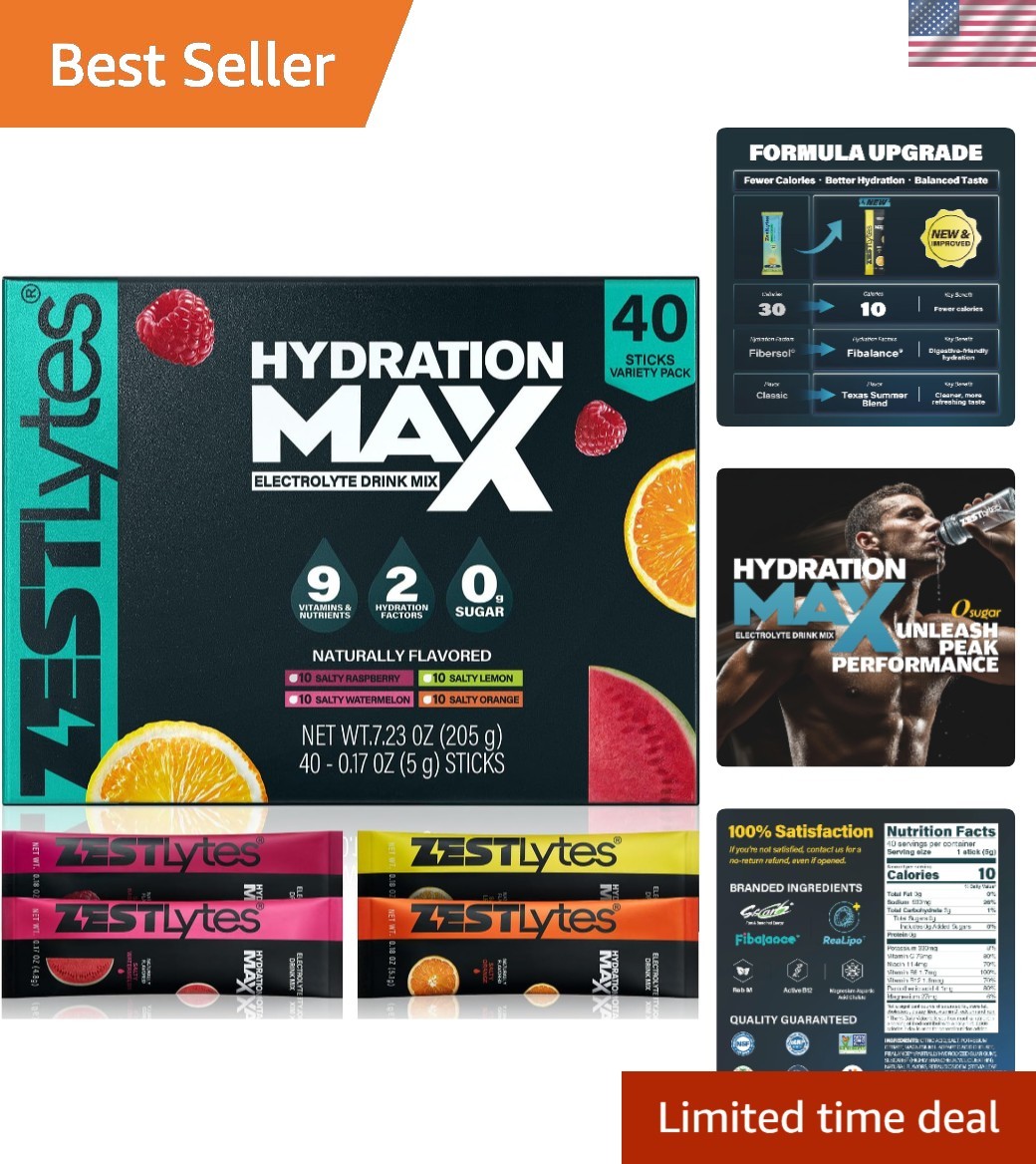 Powerful Salty Fruit Electrolyte Mix Packets – 590mg Sodium for Active Lifestyle