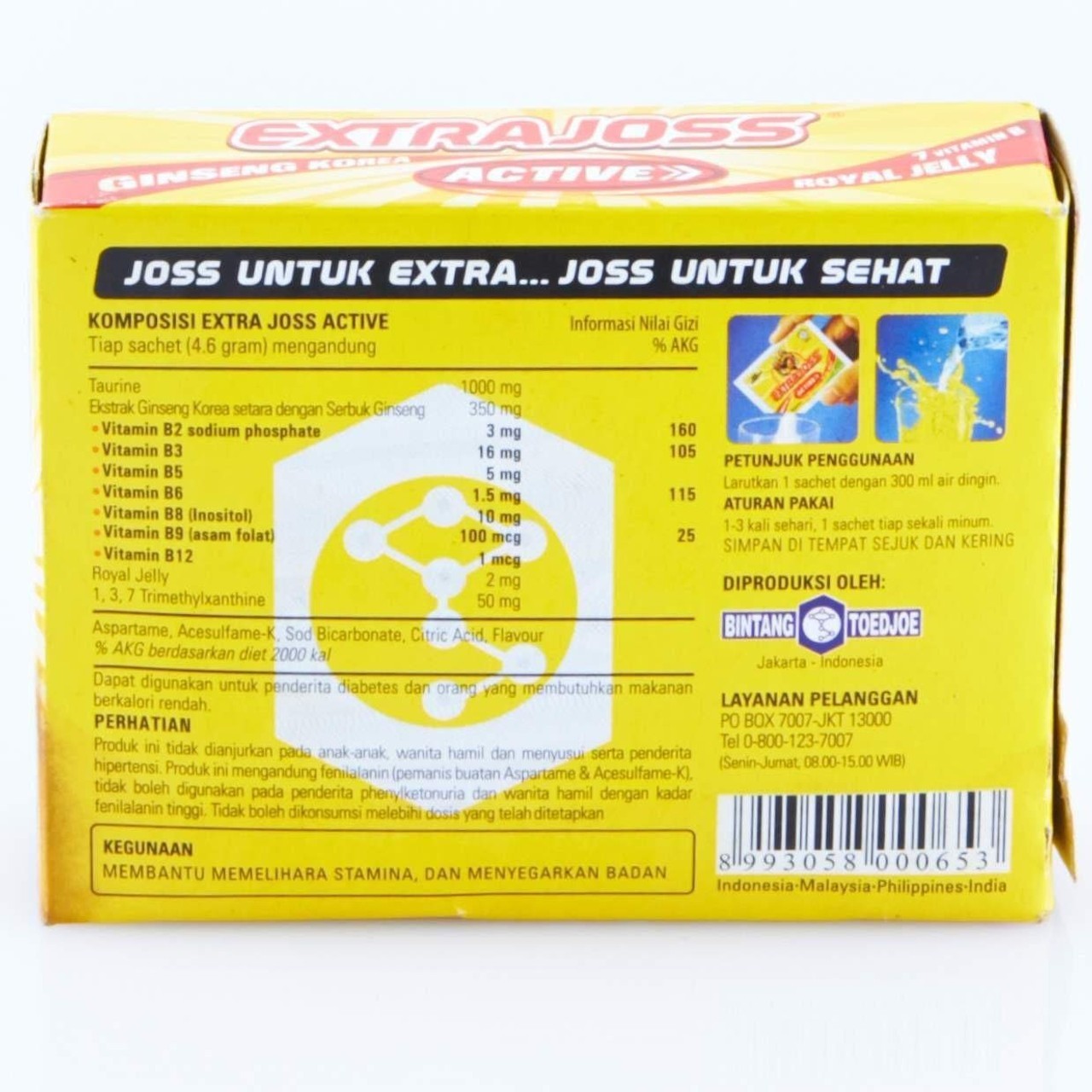 EXTRA JOSS Active Flavour 10 Box (60 Sachets) Energy Drink Powder Boost Stamina
