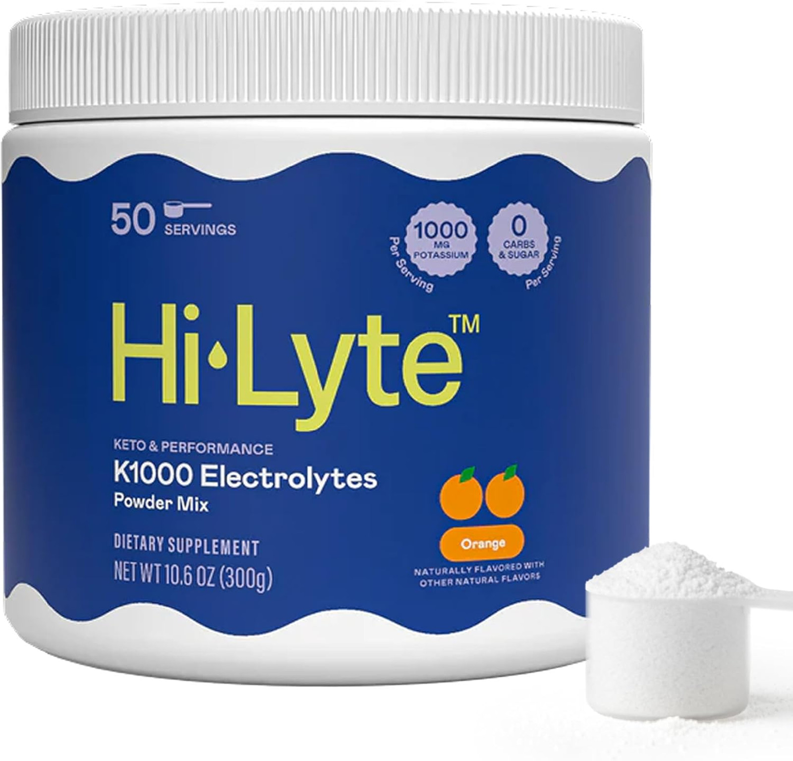 Electrolytes Powder Mix Orange 50 Servings Keto Performance 1000mg Potassium