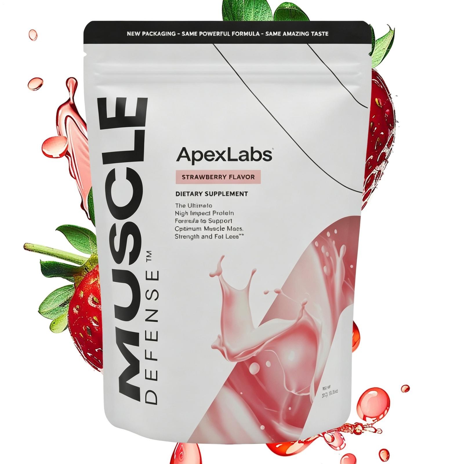Muscle Defense Strawberry ApexLabs Muscle Mass Support Workout Supplement 1-5x
