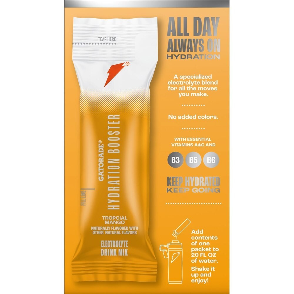 Gatorade, Hydration Tropical Mango Mix, 6 Count