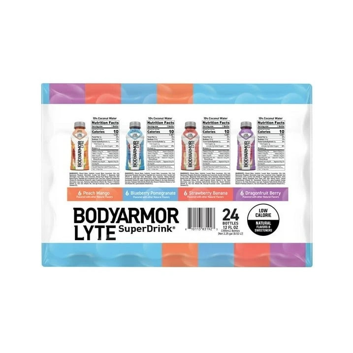 BODYARMOR LYTE Sports Drink Variety Pack Bottles, 12 fl. oz., 24 pk.