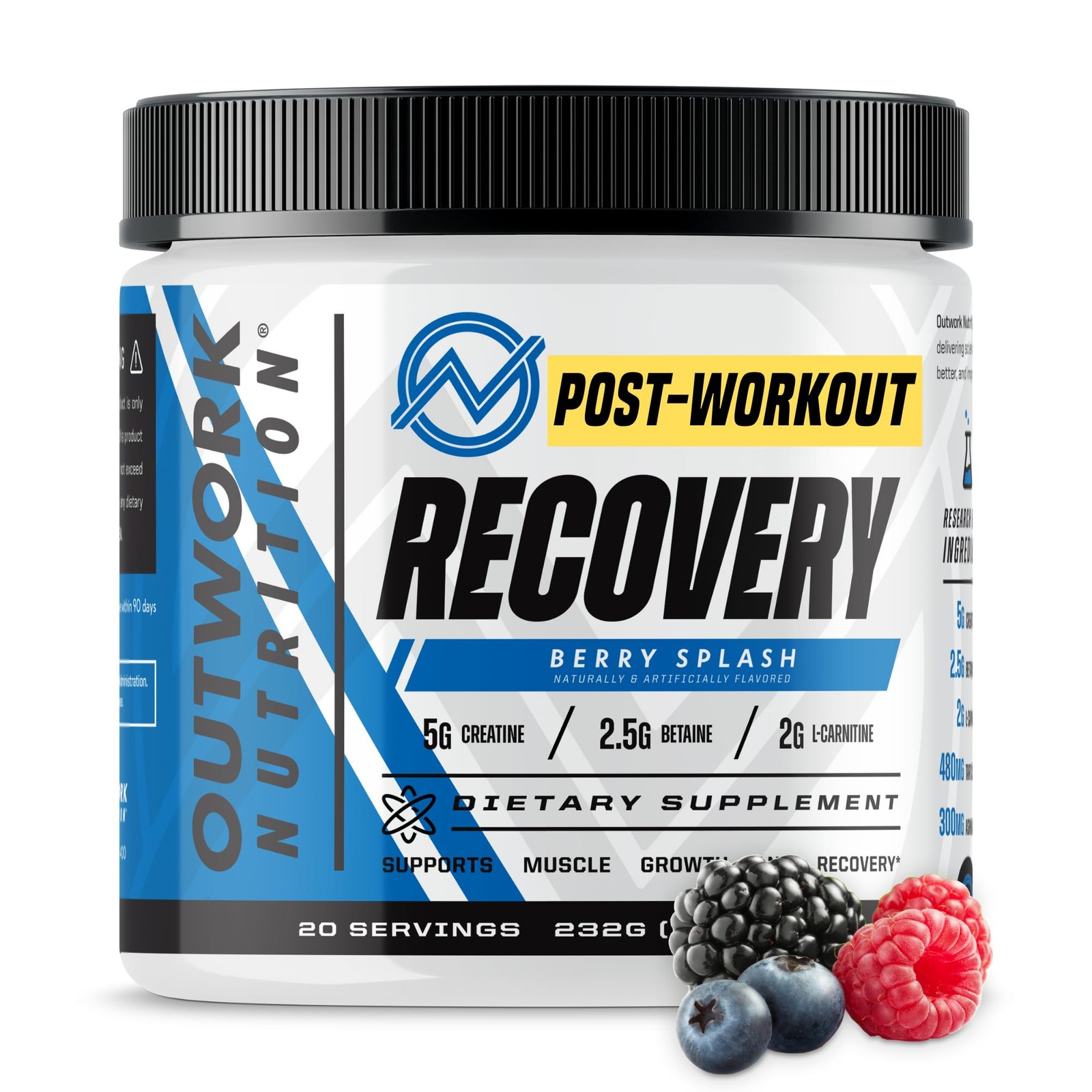 Post Workout Recovery Powder – Creatine Monohydrate, KSM-66 Ashwagandha & Tar…