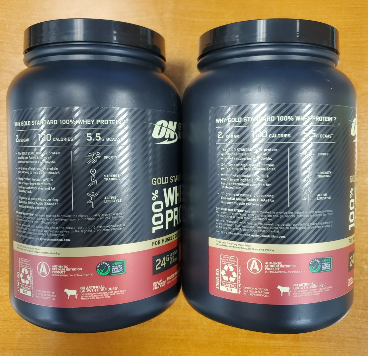 2 Tubs: Optimum Nutrition Whey Protein Strawberries&Cream 1.5lb ea Exp 8/27 R3P7