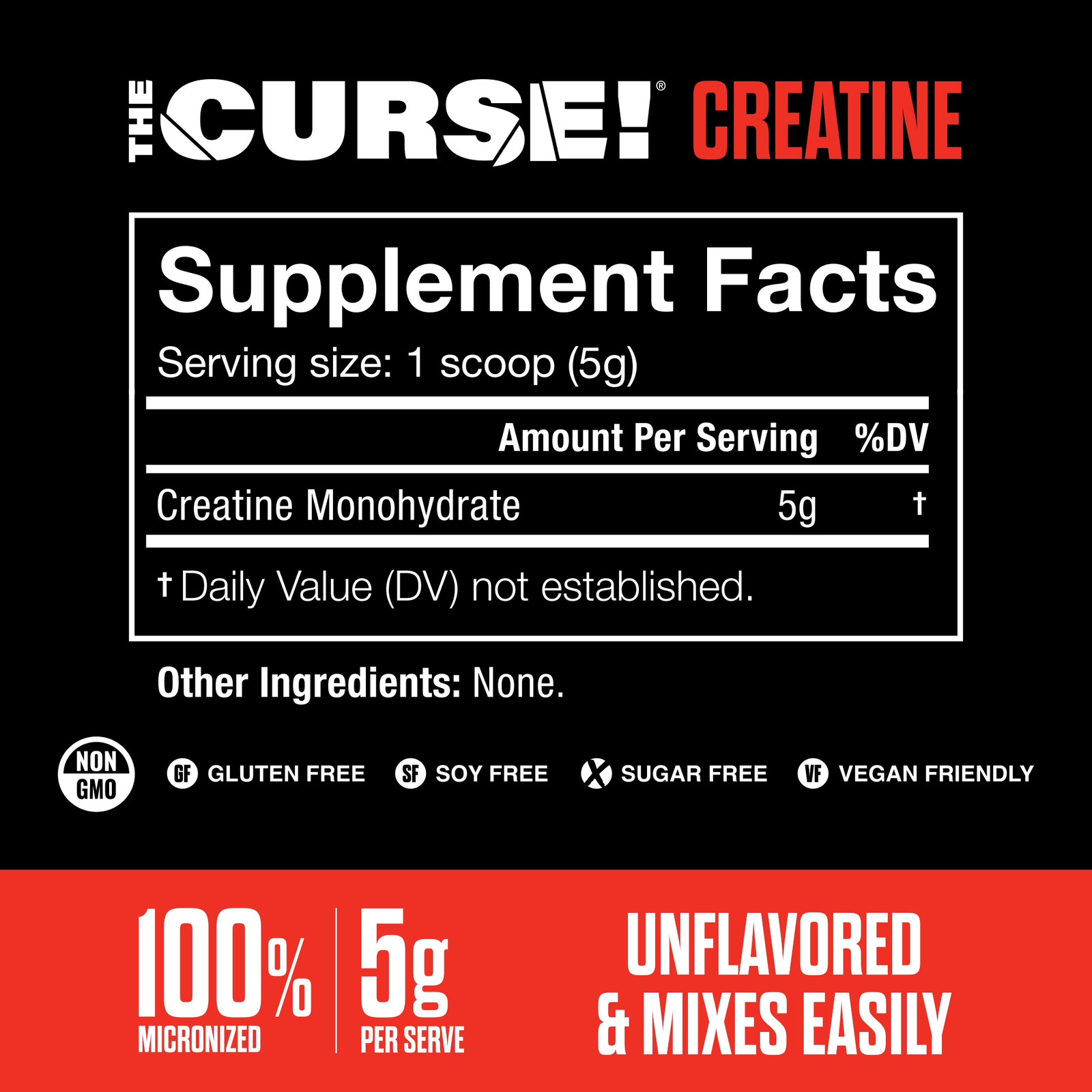 ® the Curse! Creatine Monohydrate Powder – Micronized Creatine for Strength, Pow