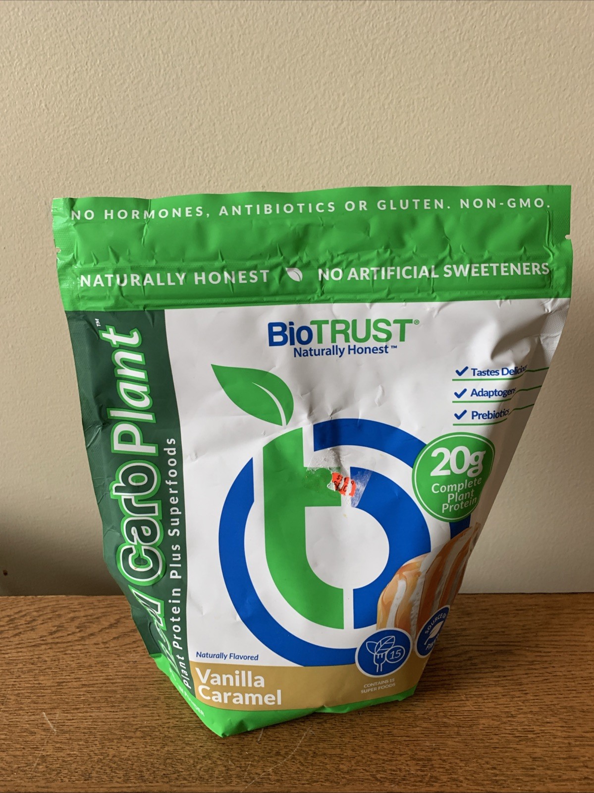 BioTRUST Low Carb Plant Protein Superfoods Vanilla Caramel 1.25lb Exp:10/23