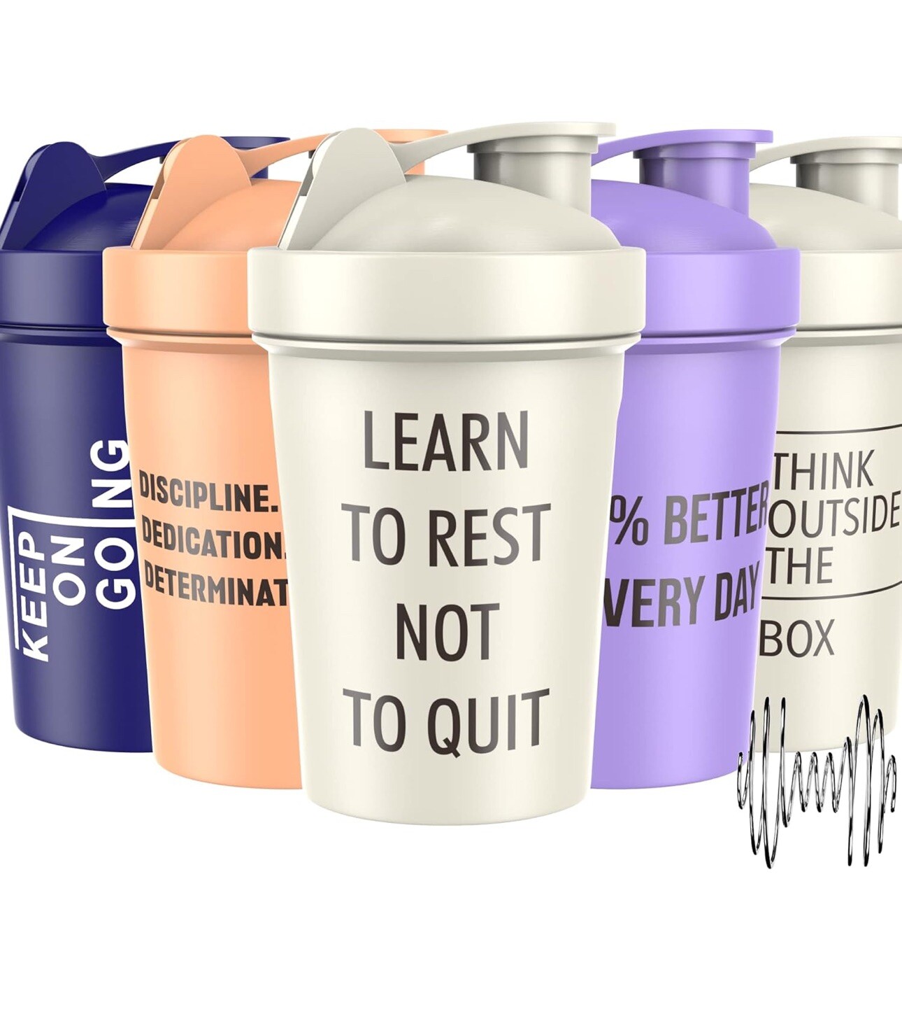 5 PACK Protein Shaker Bottles for Protein Mixes -20 OZ- Dishwasher Safe Shaker