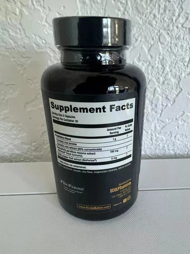 Turmeric Black Sculptnation Fatigue Muscle Build Fat Burn Bloating Treat, 2 Pack