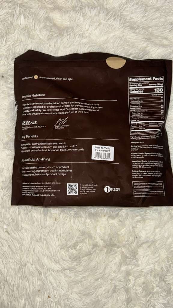 PROMIX Grass-Fed Beef Protein Isolate Unflavored 2.06 lb Protein Powder