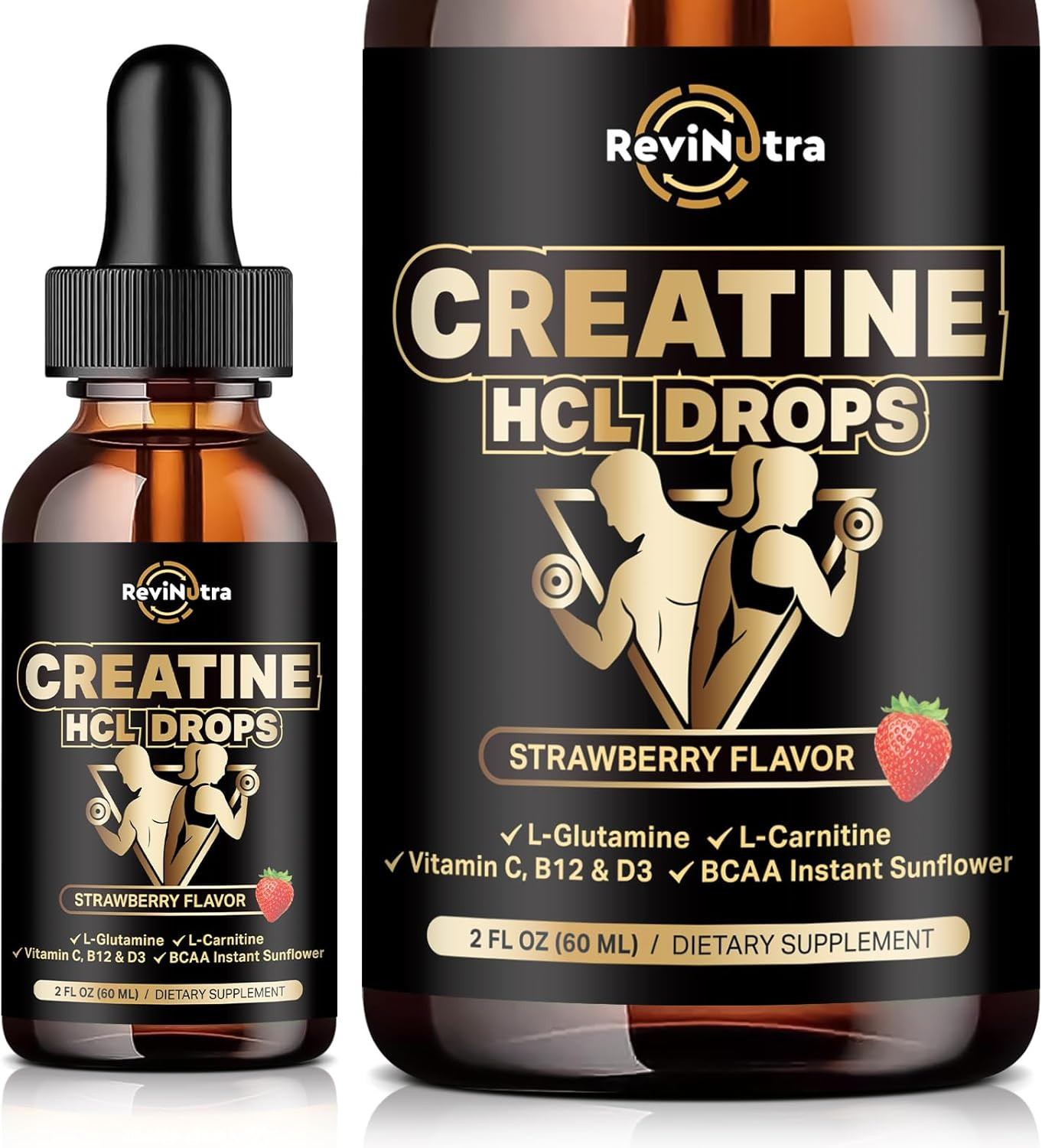 Creatine HCL Liquid Drops for Men & Women, 1500Mg Liquid Creatine Hydrochloride,
