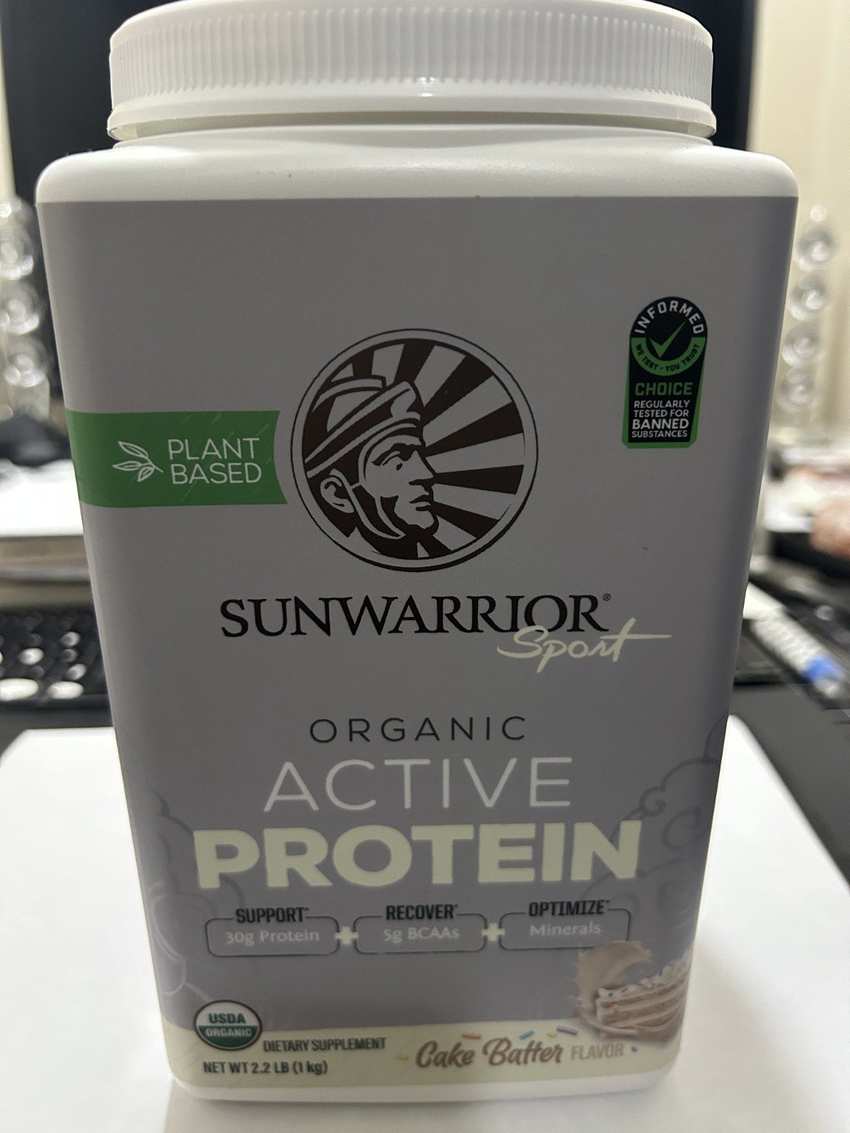 Sunwarrior Sport Organic Active Protein Powder Cake Batter Plant Based