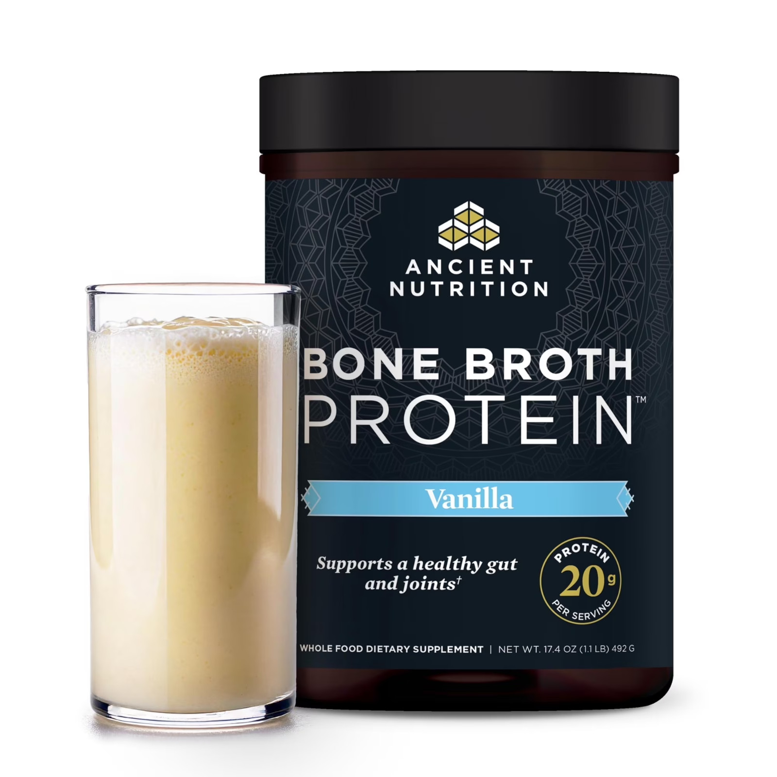 Bone Broth Protein Powder Vanilla 20g Protein 20 Servings