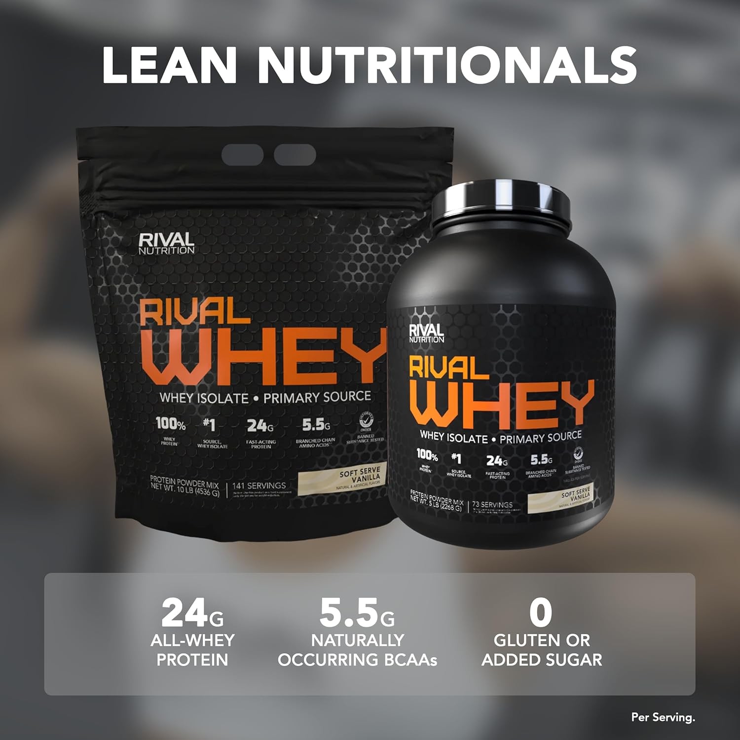 RIVAL NUTRITION Rival Whey Protein Powder I 100% of Protein from Whey I Isolate