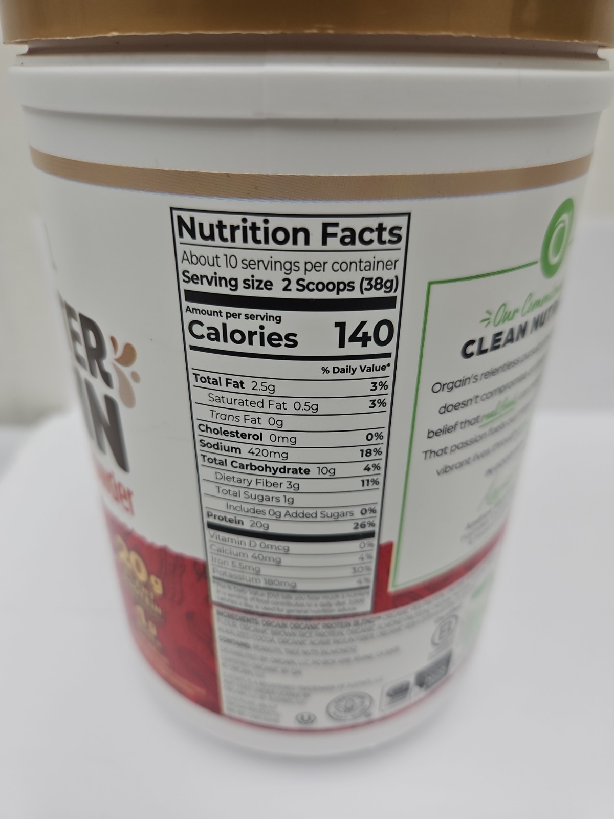 Orgain Justin’s Organic Vegan Nut Butter Protein Powder,Dark Chocolate (A21)