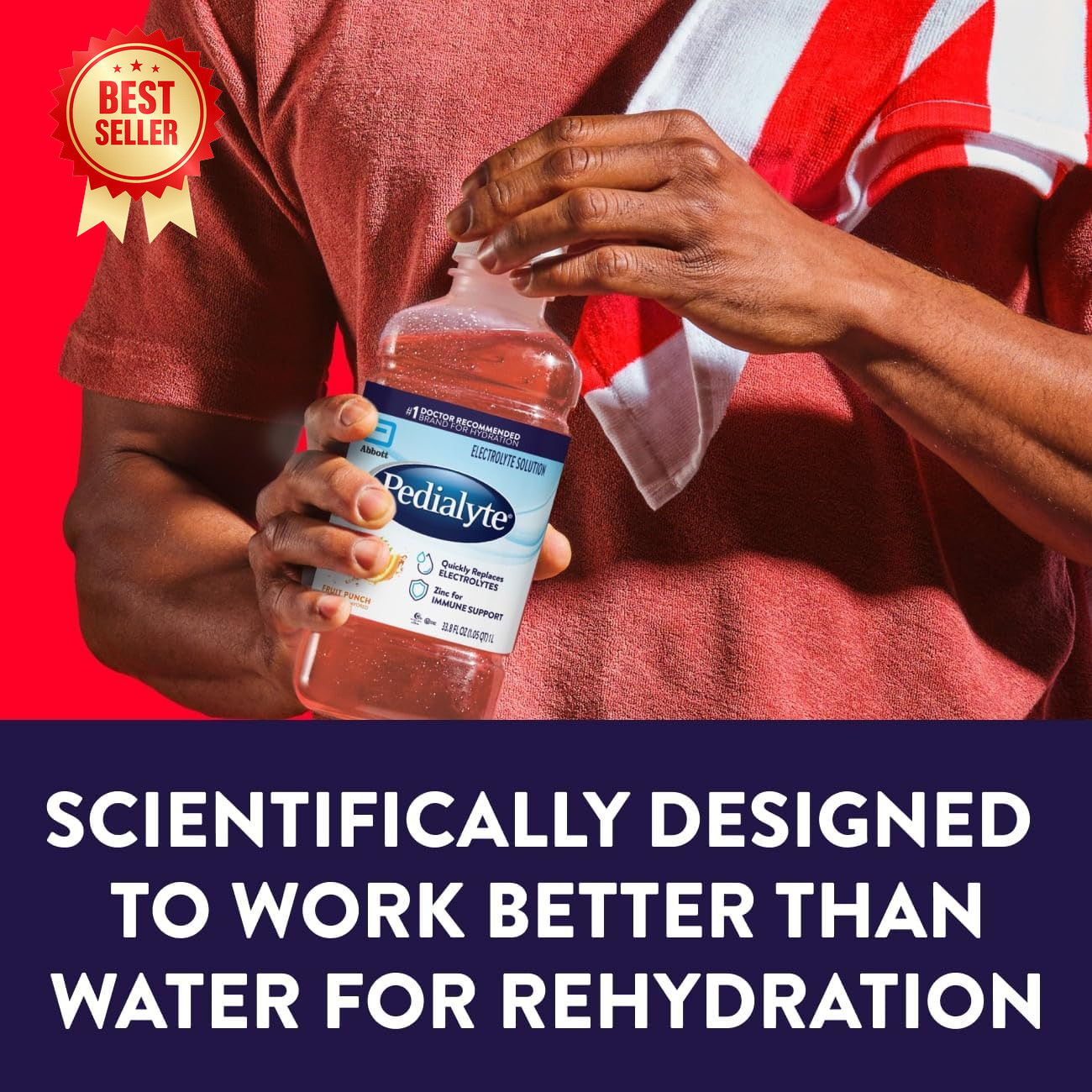 Electrolyte Drink 1L 4-Pack Fruit Punch Hydration for Kids & Adults Rehydration