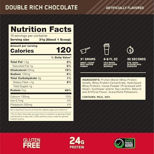 Optimum Nutrition Gold Standard Whey 0.68lb Double Rich Chocolate Protein