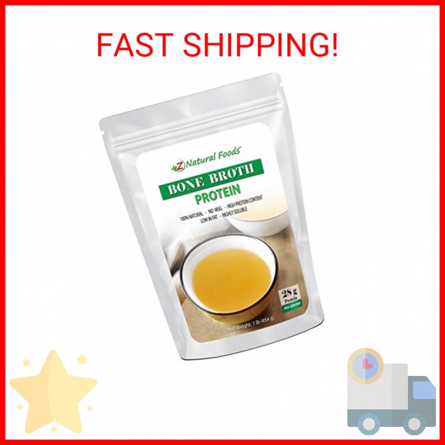 Z Natural Foods Bone Broth Powder (Bovine), Full of Protein, Collagen, and Amino