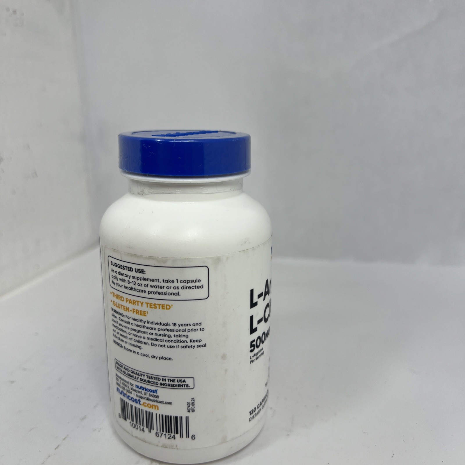 Nutricost L-Arginine L-Citrulline Complex 750mg, 120 Capsules – Non-GMO