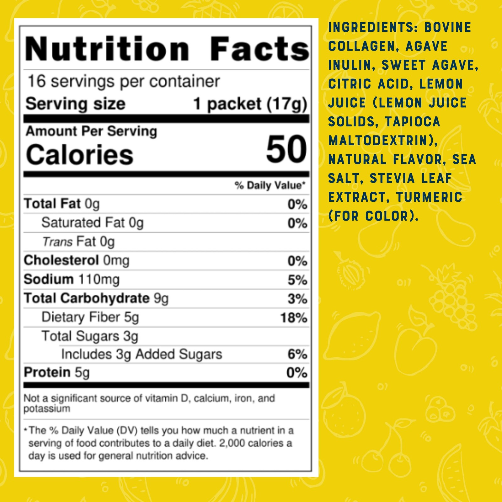 Bare Bones Lemonade Collagen Peptides Powder Drink Mix Packets | 5g Protein