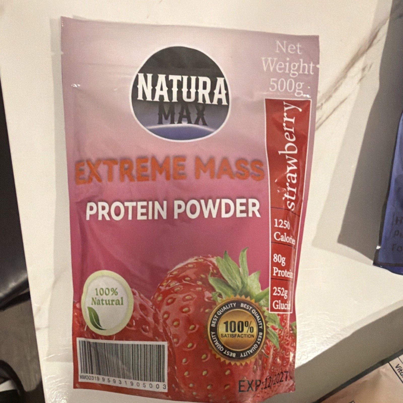 Natura Max Natural Protein Powder Strawberry Vanilla 500g Muscle Gain