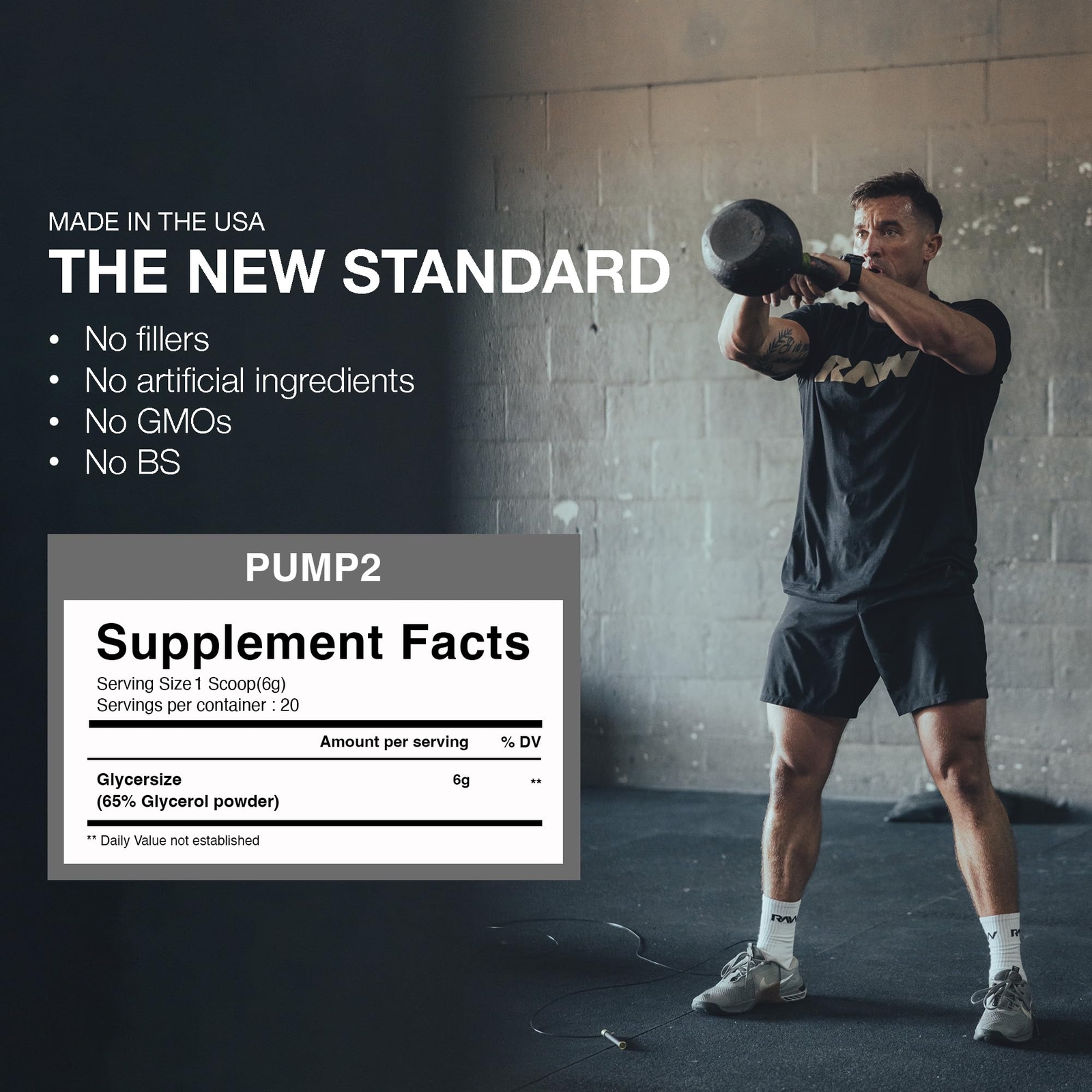 RAW Nutrition Pump2 Glycerol Powder 20 Servings Pre Workout Supplement