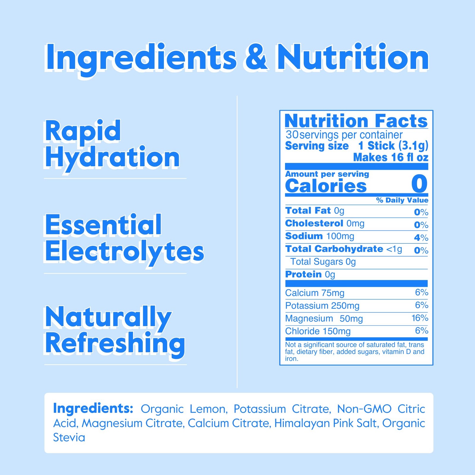 Nectar Hydration Packets Electrolytes Powder No Sugar Calories Organic Fruit Liq