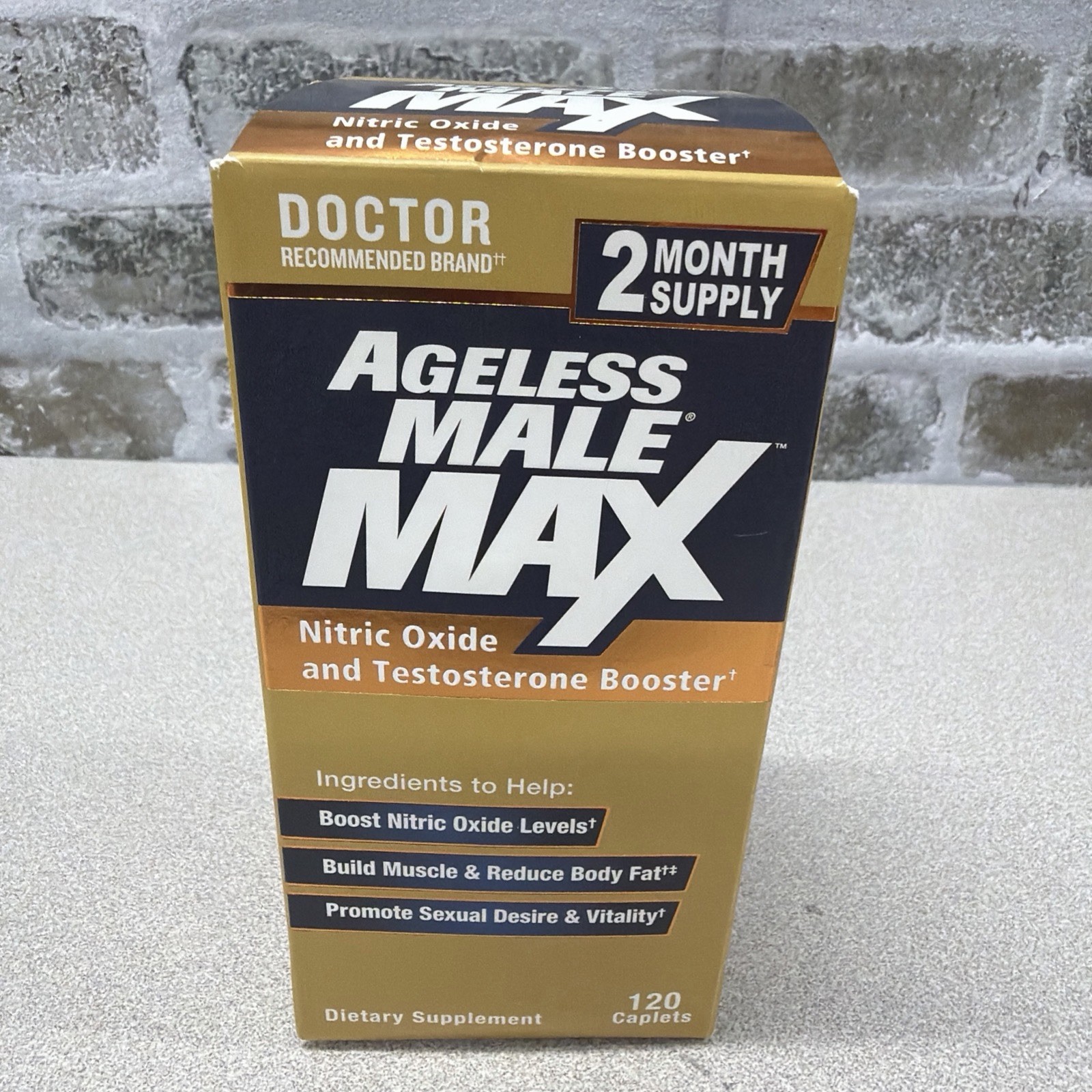 Ageless Male Max Total Testosterone and Nitric Oxide Booster – 120 Caplets