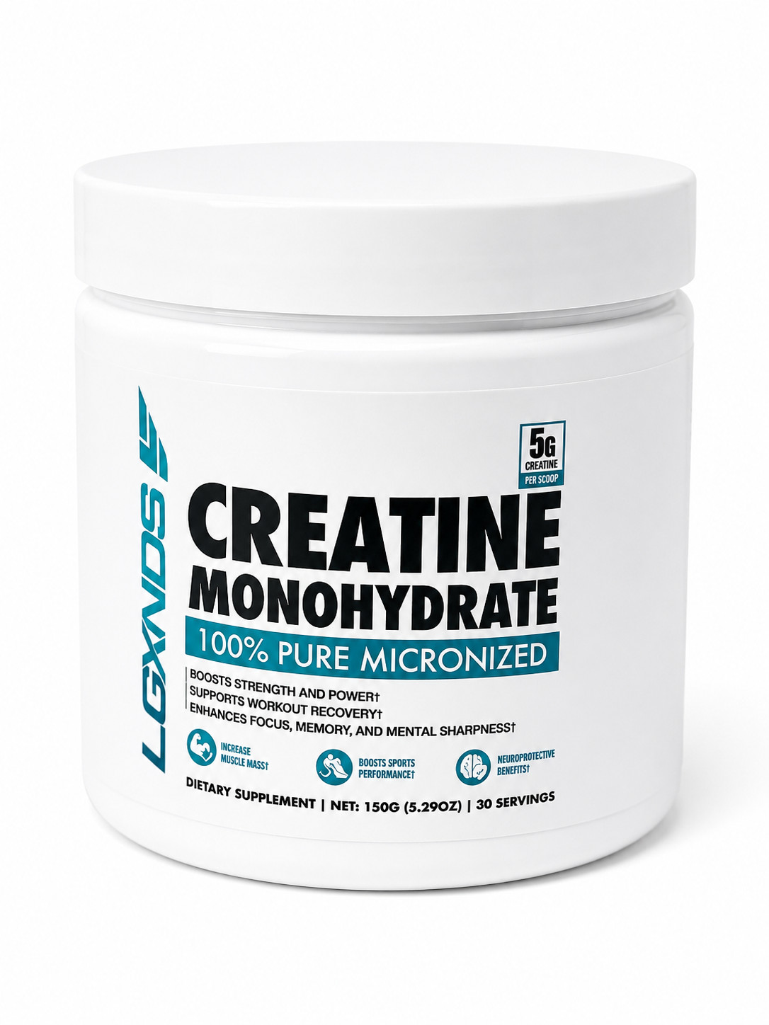 LGXNDS Creatine Monohydrate Powder 150g 100% Pure Micronized Creatine 30 Serving