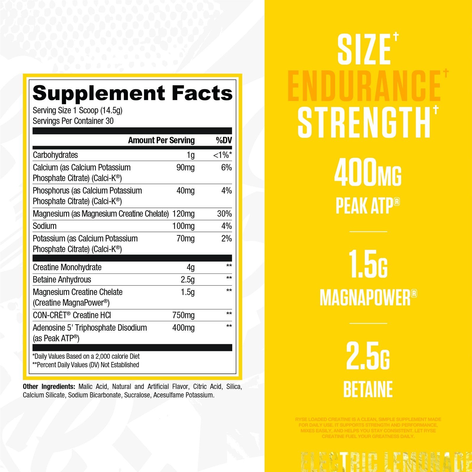 RYSE Loaded Creatine for Men & Women Electric Lemonade Muscle Building Form…