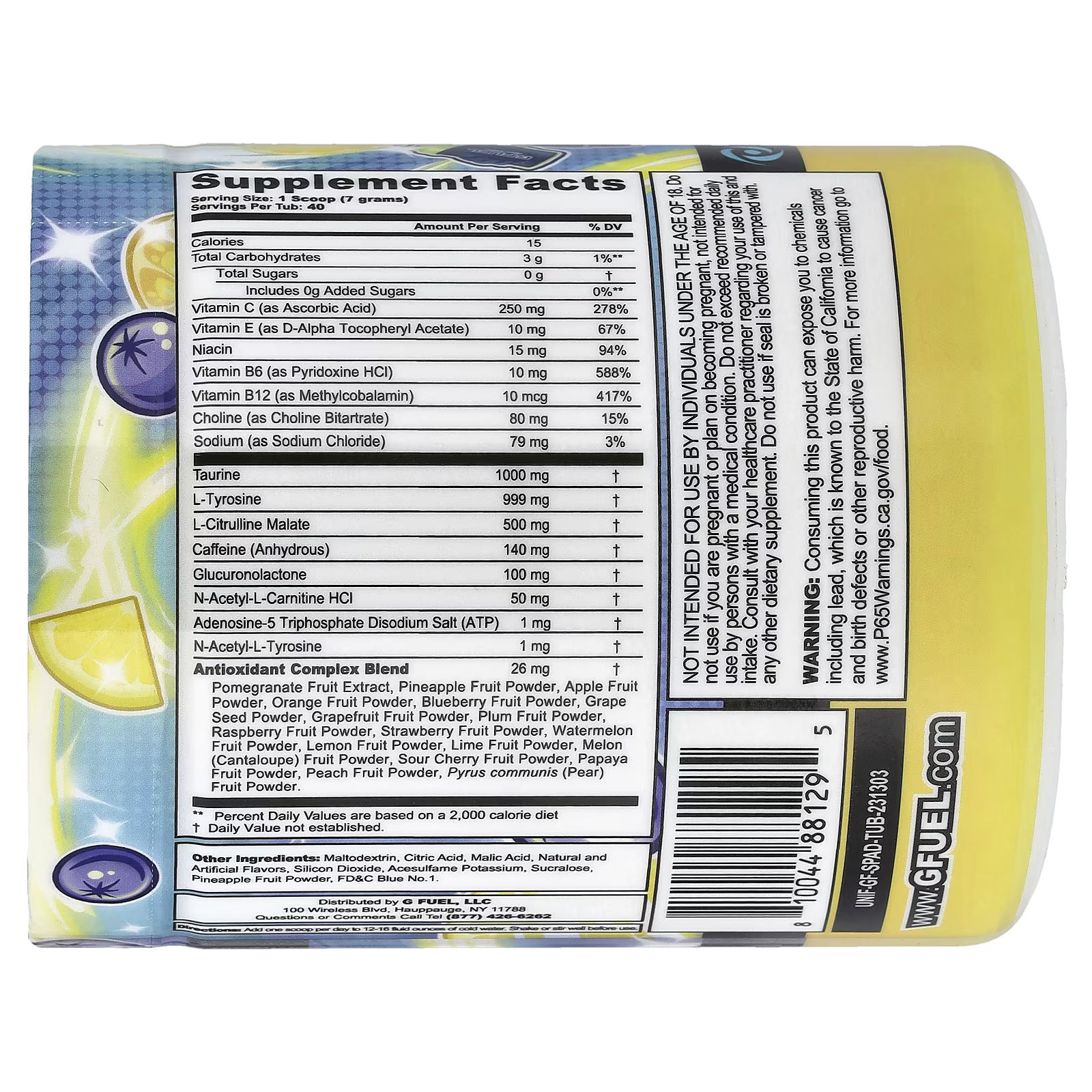 2 X GFUEL, Energy Formula, Shiny Splash, 9.9 oz (280 g)
