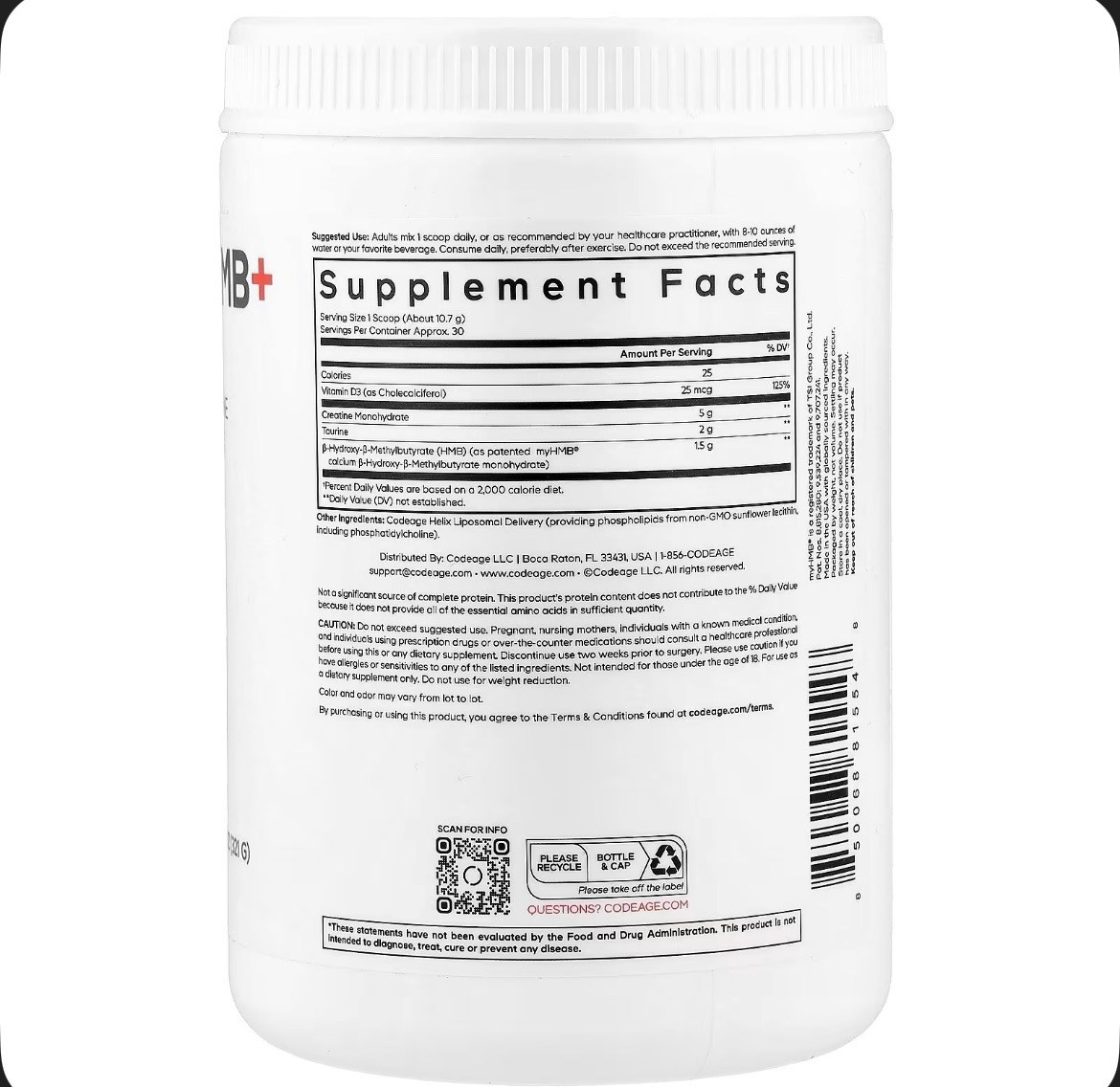 Sport, Creatine HMB+, Unflavored, 11.32 oz (321 g)