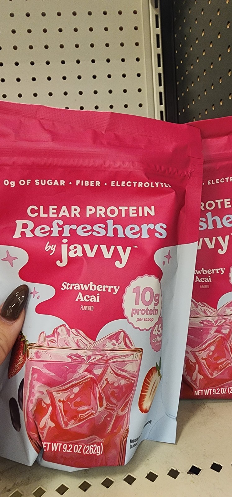clear protein Refreshers By Javvy 9 Oz￼ Strawberry Açaí 2 Bag Bundle