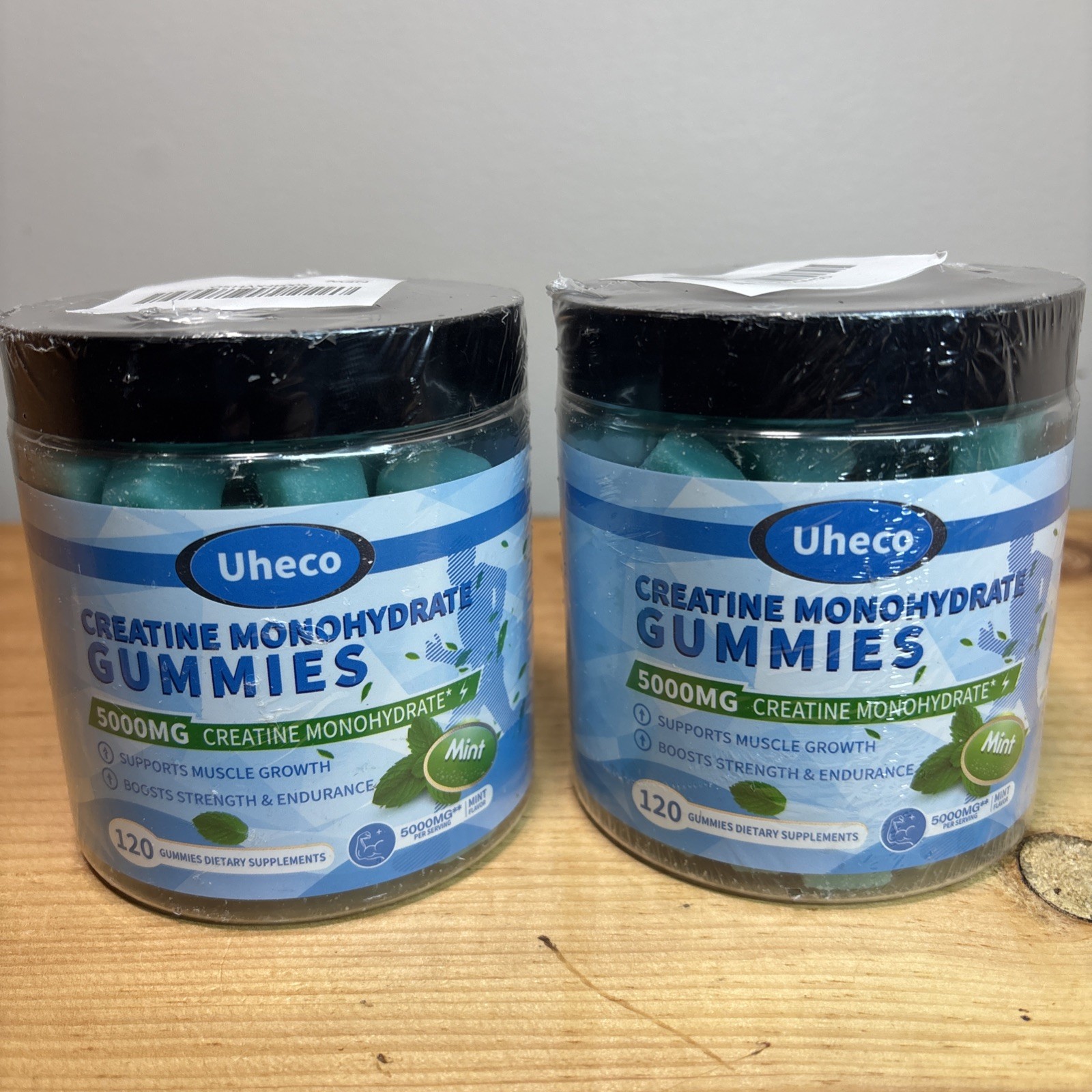 2 Jar of Creatine Monohydrate Gummies, 120 Gummies Pre Jar Mint Flavored