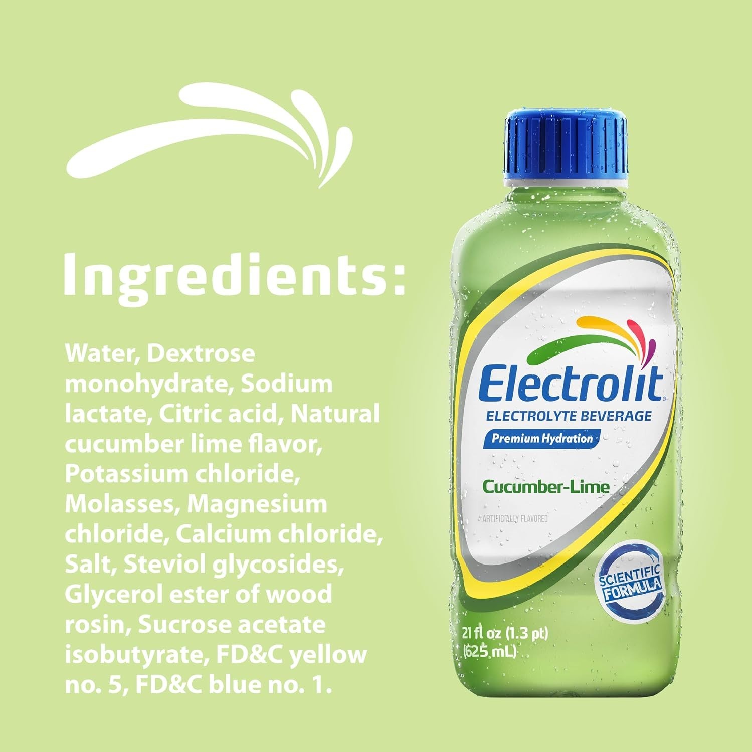 Electrolit, Electrolyte Beverage, Cucumber-Lime, 21 Fl Oz bottle (Pack of 12)