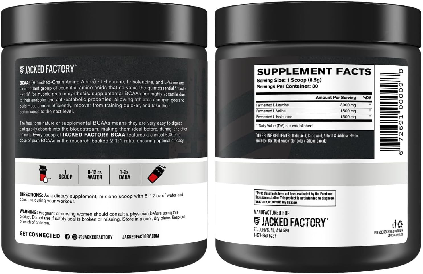 BCAA Powder (Fermented) – 6G Branched Chain Essential Amino Acid Supplement for