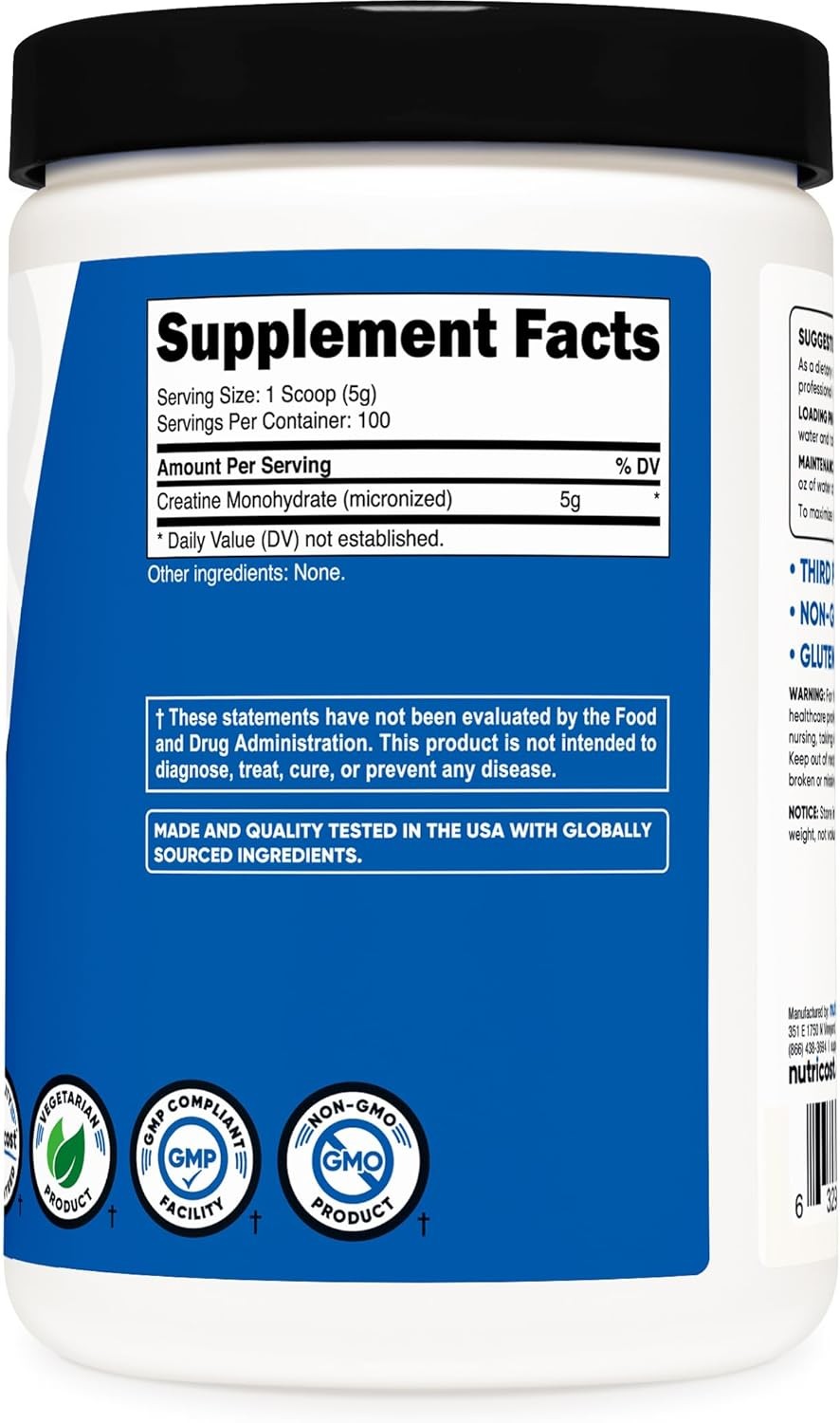 Nutricost Creatine Monohydrate Micronized Powder 500G, 500 Gram (Pack of 1)